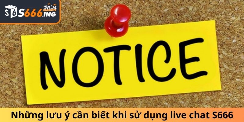 Những lưu ý cần biết khi sử dụng live chat S666